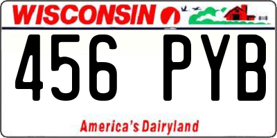 WI license plate 456PYB