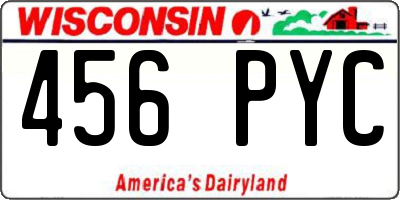 WI license plate 456PYC