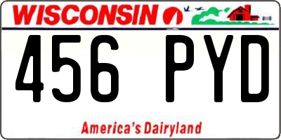 WI license plate 456PYD