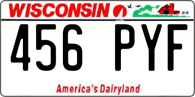 WI license plate 456PYF