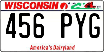 WI license plate 456PYG