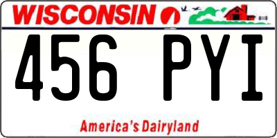 WI license plate 456PYI