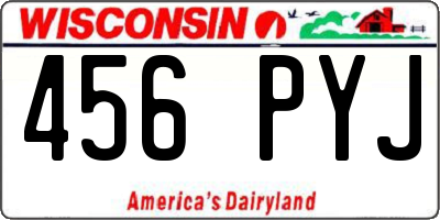WI license plate 456PYJ
