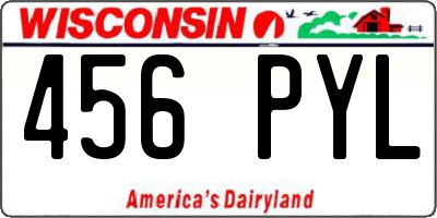 WI license plate 456PYL