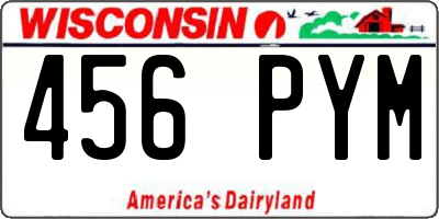 WI license plate 456PYM