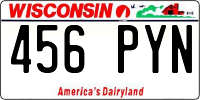 WI license plate 456PYN