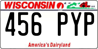 WI license plate 456PYP
