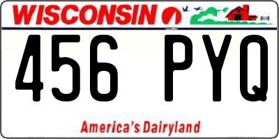 WI license plate 456PYQ