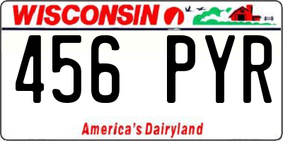 WI license plate 456PYR