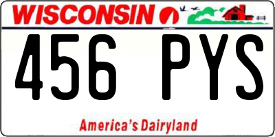 WI license plate 456PYS