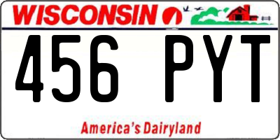 WI license plate 456PYT