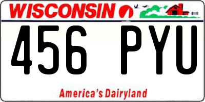 WI license plate 456PYU