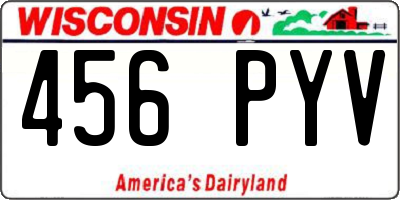 WI license plate 456PYV