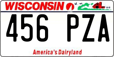 WI license plate 456PZA