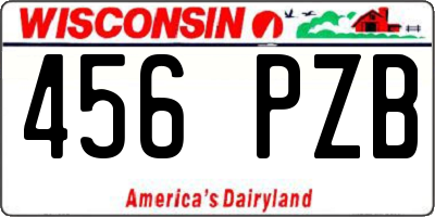 WI license plate 456PZB