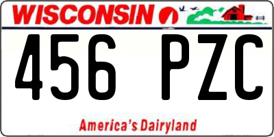 WI license plate 456PZC
