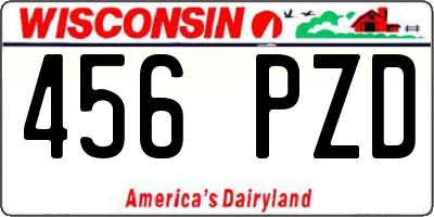 WI license plate 456PZD