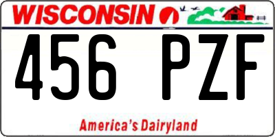 WI license plate 456PZF