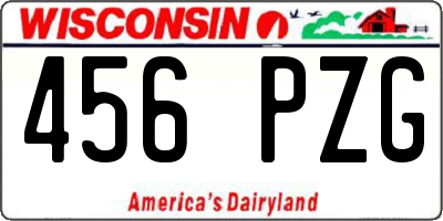 WI license plate 456PZG