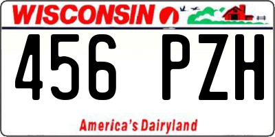 WI license plate 456PZH