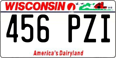 WI license plate 456PZI