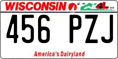 WI license plate 456PZJ