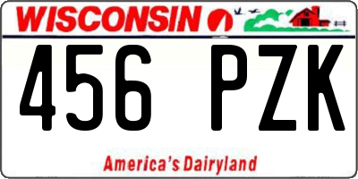 WI license plate 456PZK