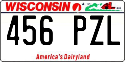 WI license plate 456PZL