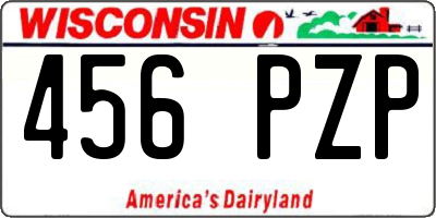 WI license plate 456PZP