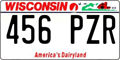 WI license plate 456PZR