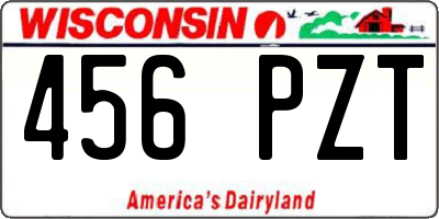 WI license plate 456PZT