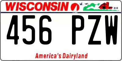 WI license plate 456PZW