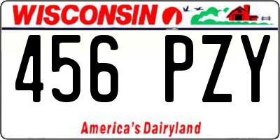 WI license plate 456PZY
