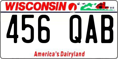 WI license plate 456QAB