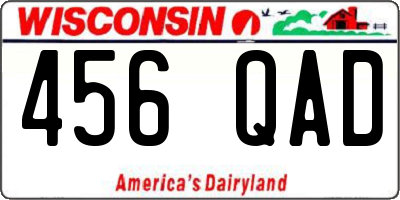 WI license plate 456QAD