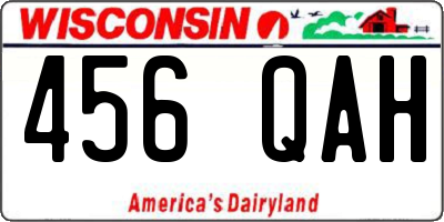 WI license plate 456QAH