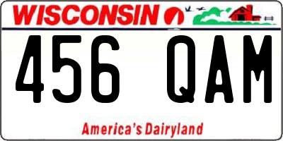 WI license plate 456QAM