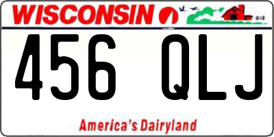 WI license plate 456QLJ