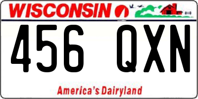 WI license plate 456QXN