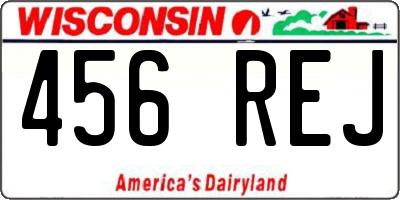 WI license plate 456REJ