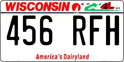 WI license plate 456RFH