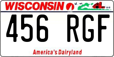 WI license plate 456RGF