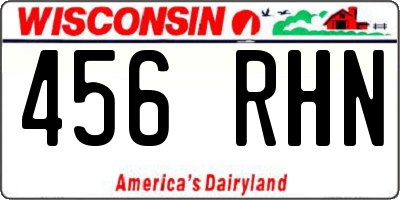 WI license plate 456RHN