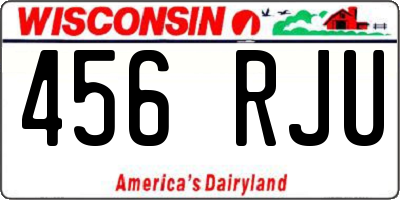 WI license plate 456RJU