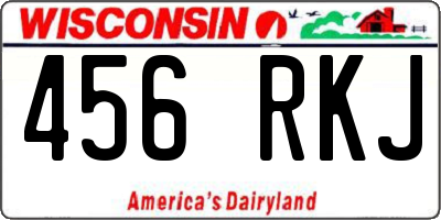 WI license plate 456RKJ