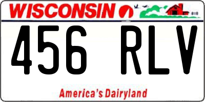 WI license plate 456RLV