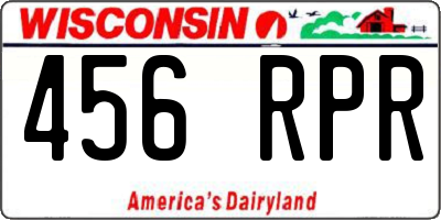 WI license plate 456RPR