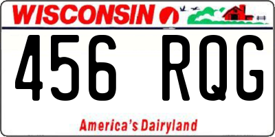 WI license plate 456RQG