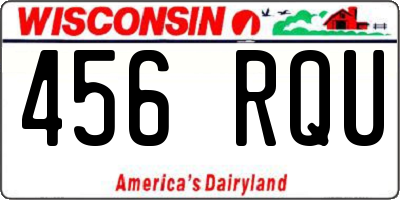 WI license plate 456RQU
