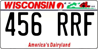 WI license plate 456RRF